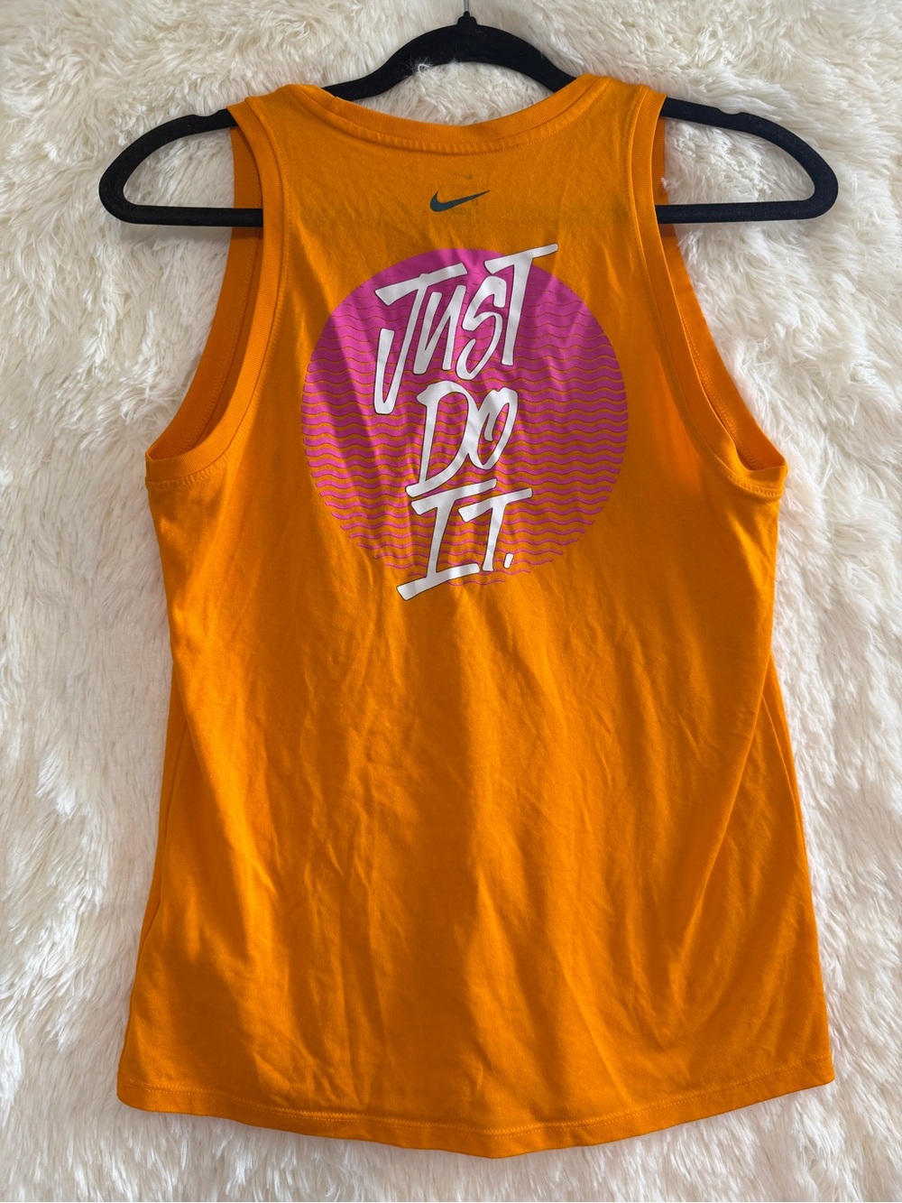 Nike Womens Dri-Fit Tomboy Tank XS Orange Pink "Just Do It" Racerback Athletic - Picture 5 of 7